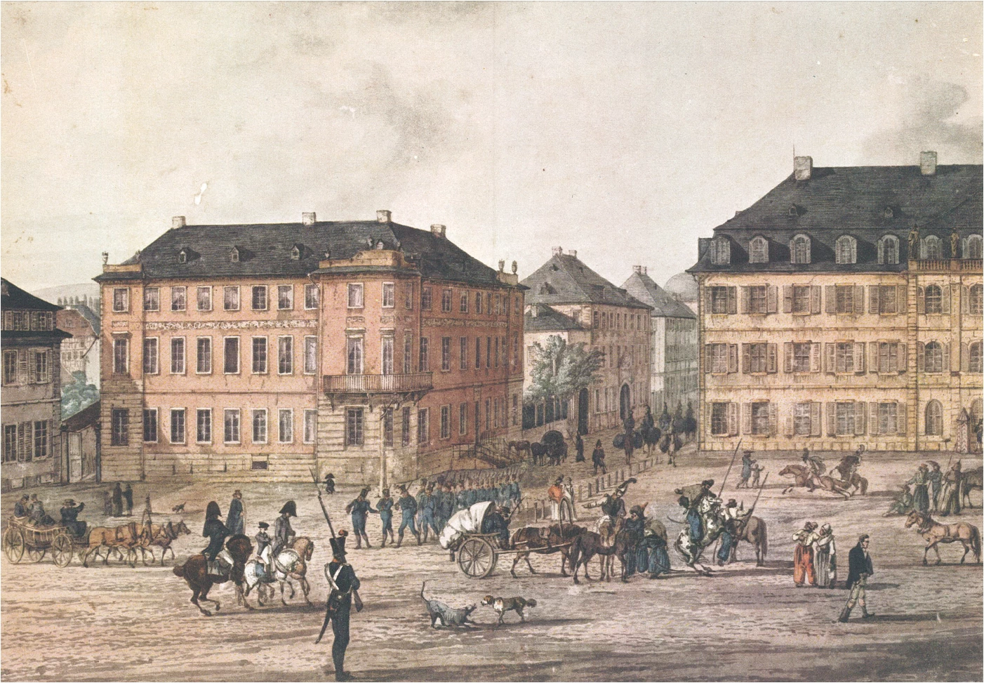 Carl Philipp Fohr - Luisenplatz al tempo delle guerre di libertà nel 1814
